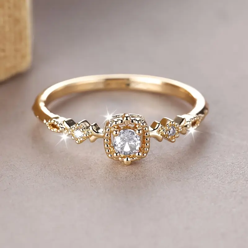 Vintage kristallen kaars gouden ring