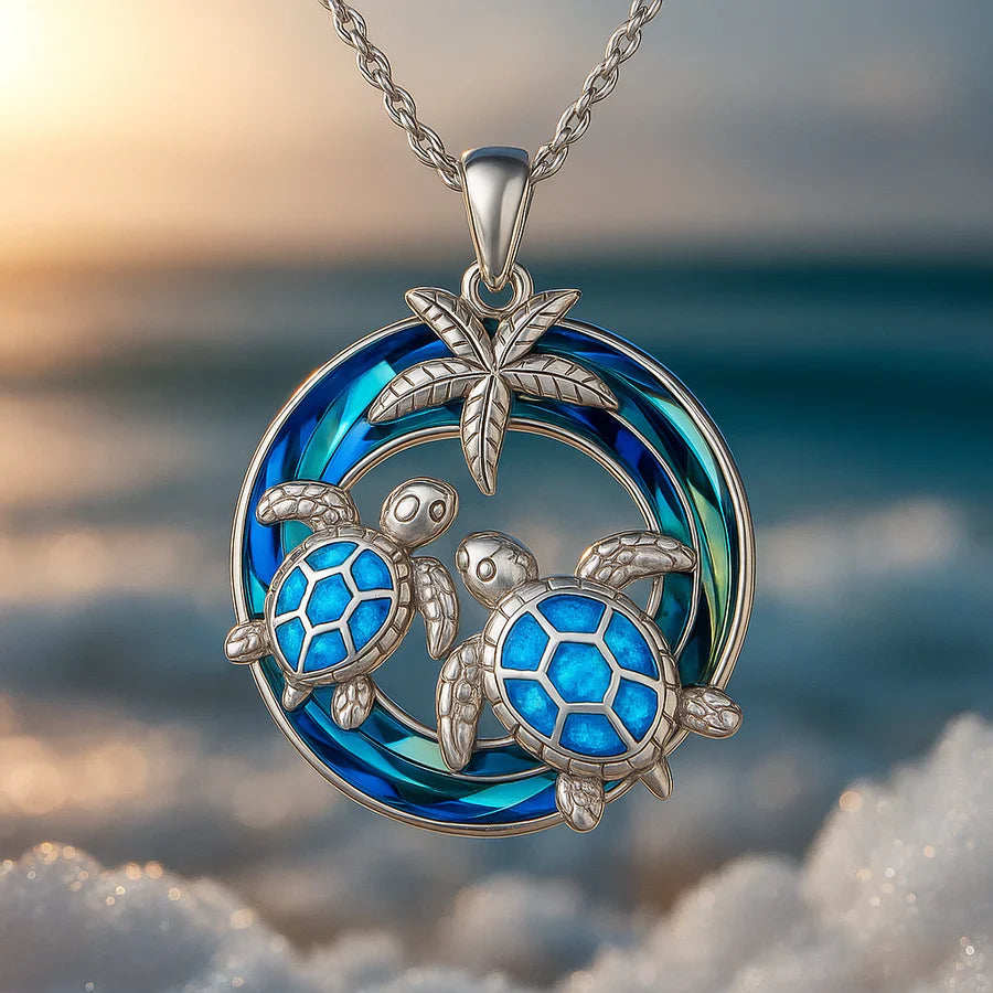 Zachte schildpad ketting van wit goud