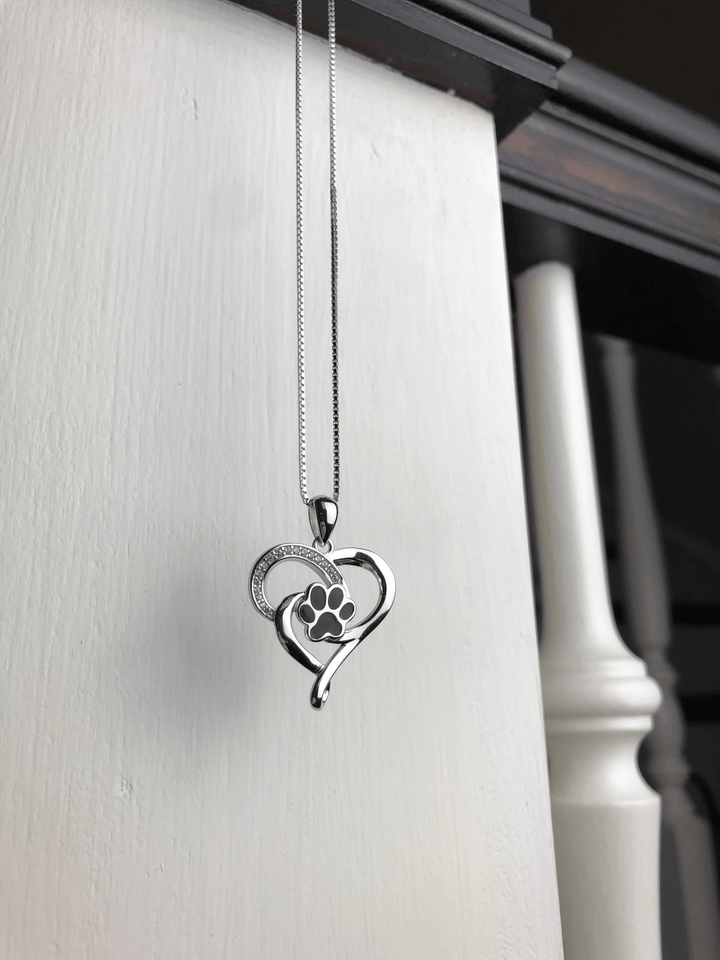 Roestvrijstalen Infinity Ketting met Hart & Poot