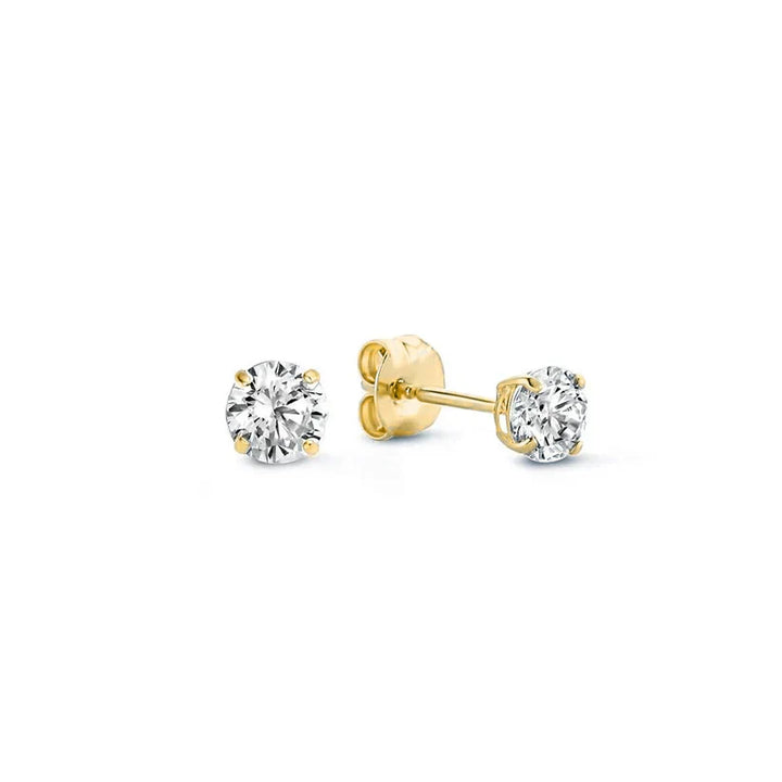 Oorbellen van wit goud met maansteen charme