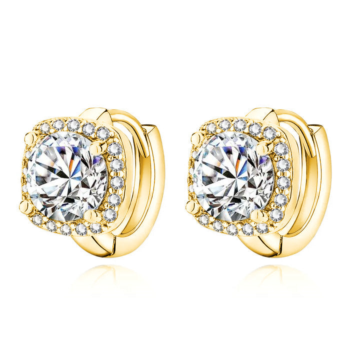 Elegante vierkante oorbellen van wit goud