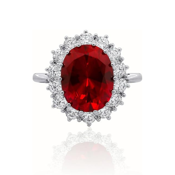 Elegante ring van wit goud met robijnaccent