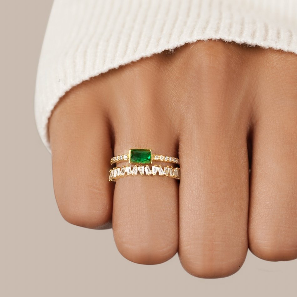 Zachte glans zirkonia ring
