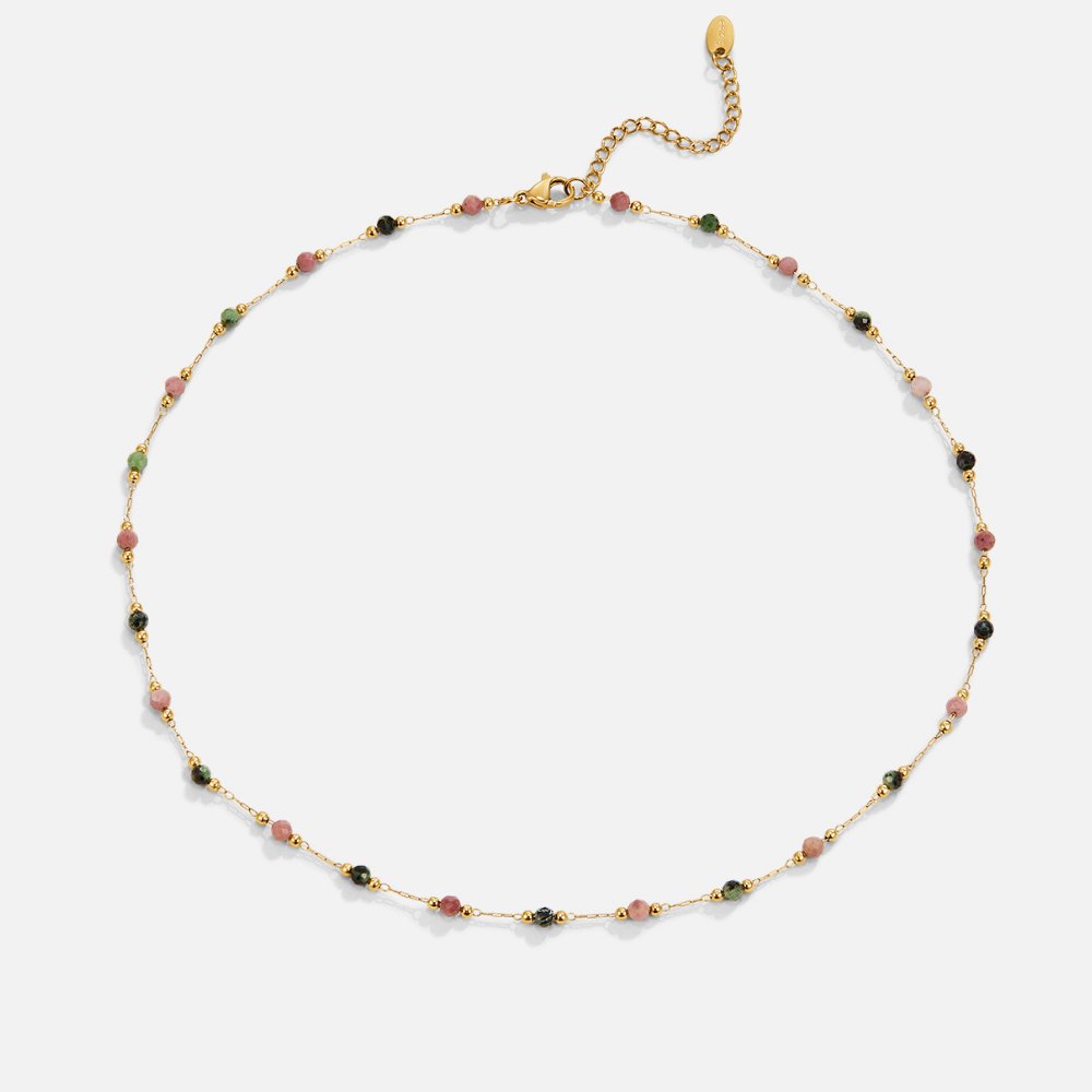 Lulu Lente Beaded Stone Necklace