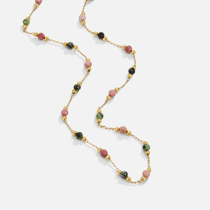 Lulu Lente Beaded Stone Necklace
