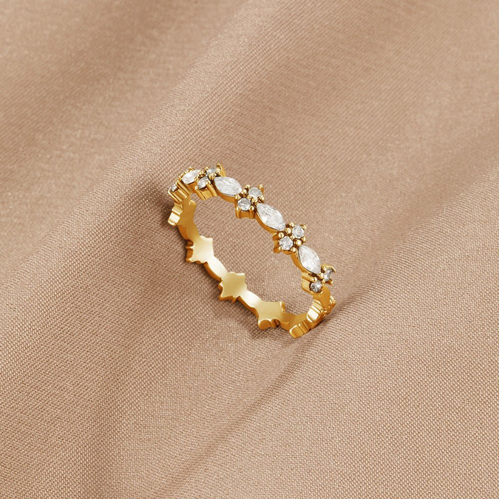 Luxe Kristallen Gouden Ring