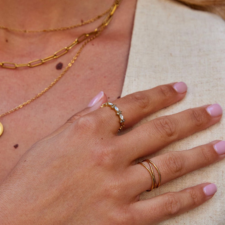 Luxe Kristallen Gouden Ring