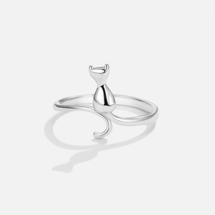 Zilveren ring met een verfijnde maan