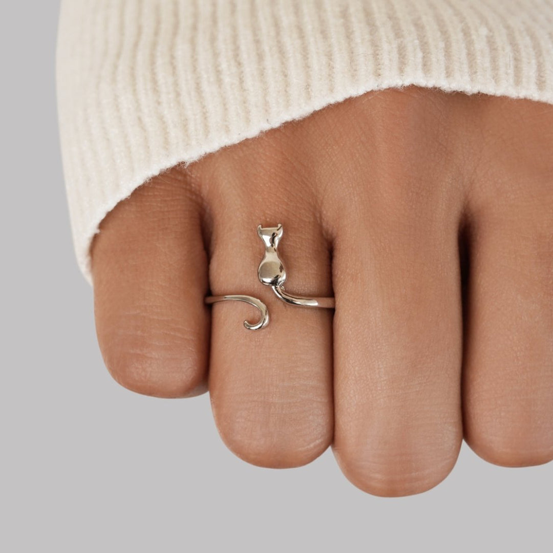 Elegante zilveren ring met sterrenmotief