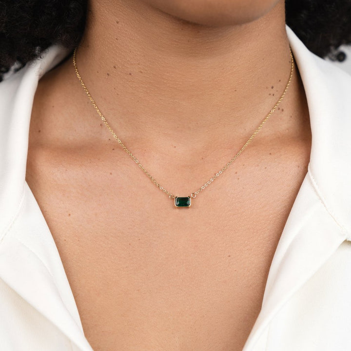 Monica Groene Smaragd Ketting