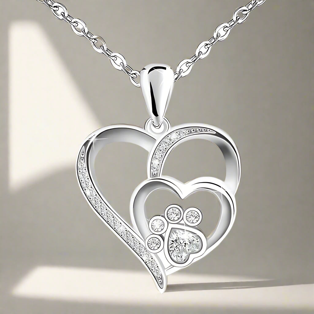 Sterling Zilveren Poot & Hart Ketting met Zirconia