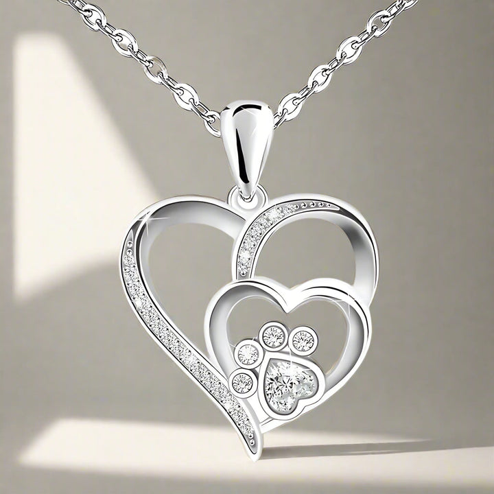 Sterling Zilveren Poot & Hart Ketting met Zirconia