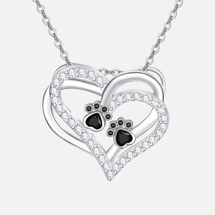 Hondenpoot Hart Ketting met Zirkonia