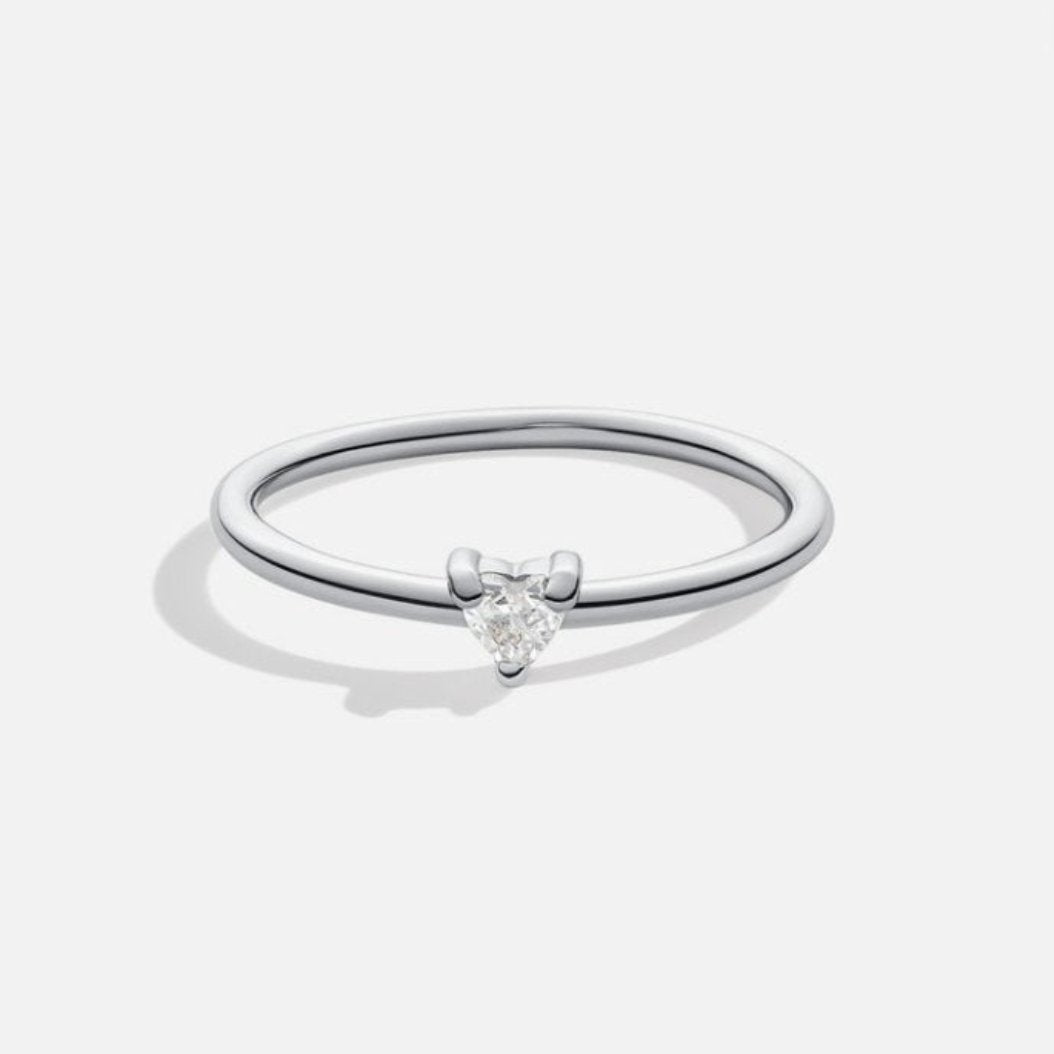 Fijne zirkonia ring met hartje