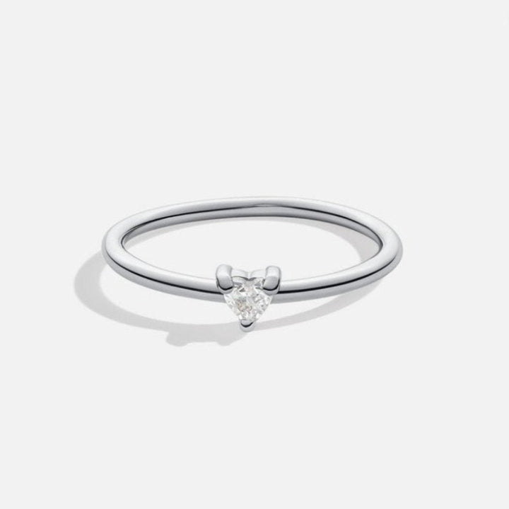 Fijne zirkonia ring met hartje
