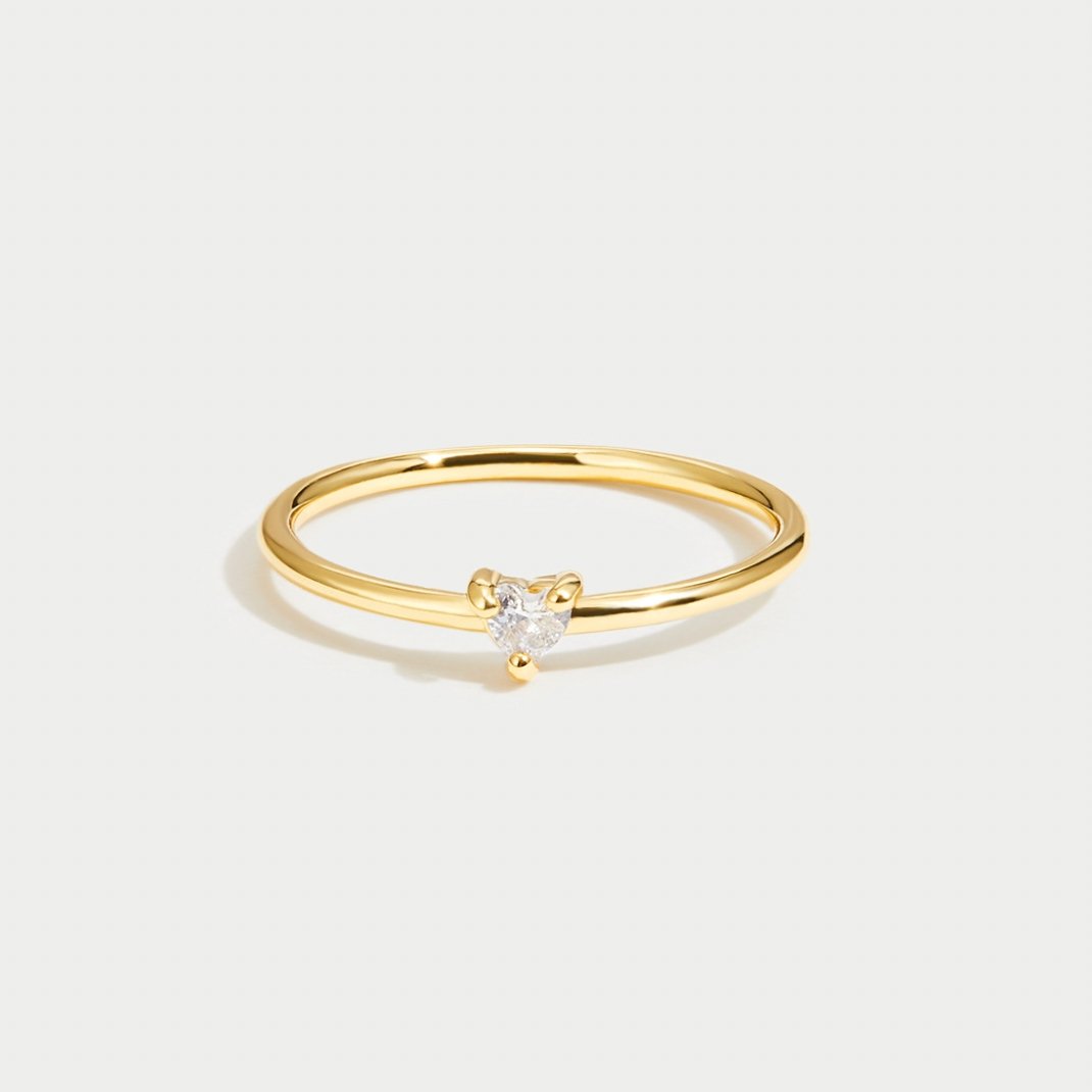 Verfijnde zirkonia ring met hartje