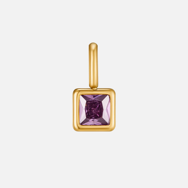 Vierkante Hanger Geboortesteen Ketting