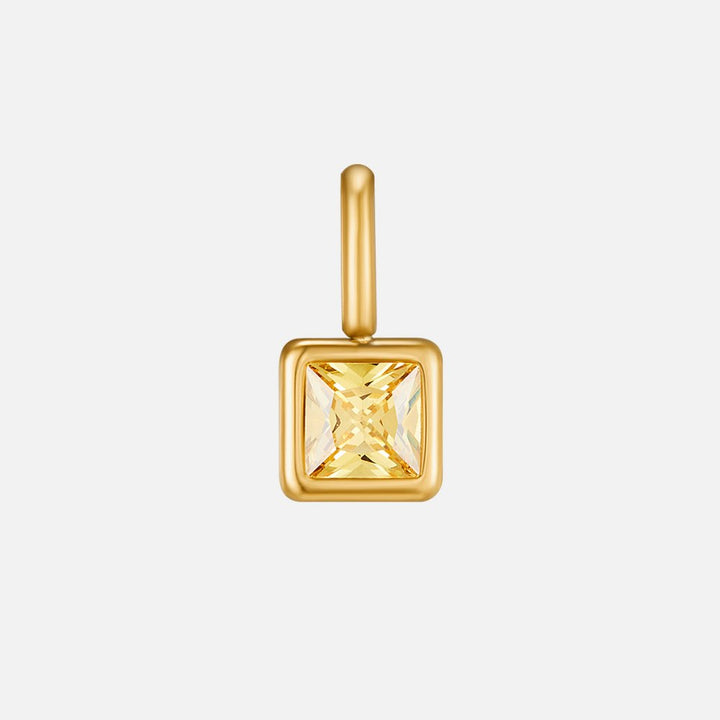 Vierkante Hanger Geboortesteen Ketting