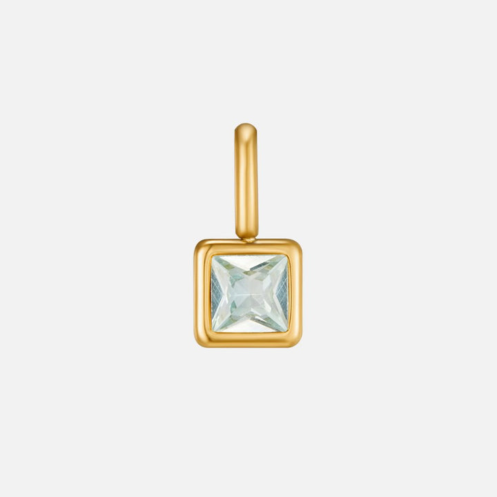 Vierkante Hanger Geboortesteen Ketting