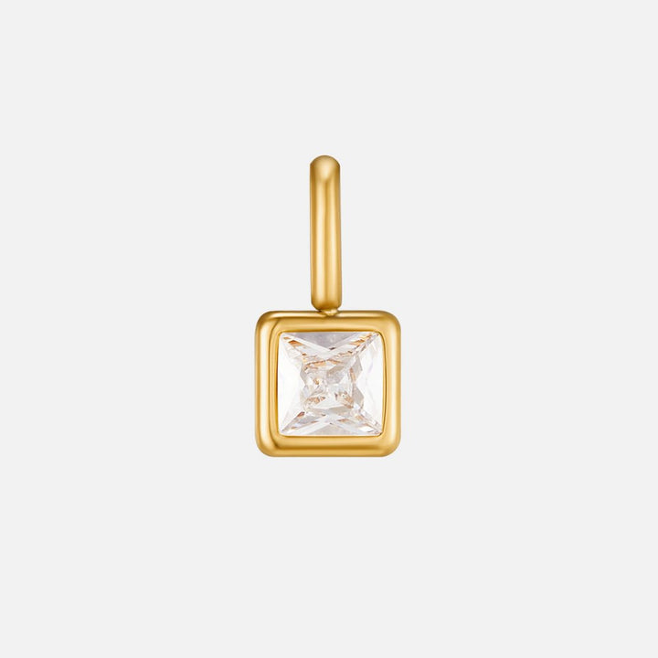 Vierkante Hanger Geboortesteen Ketting