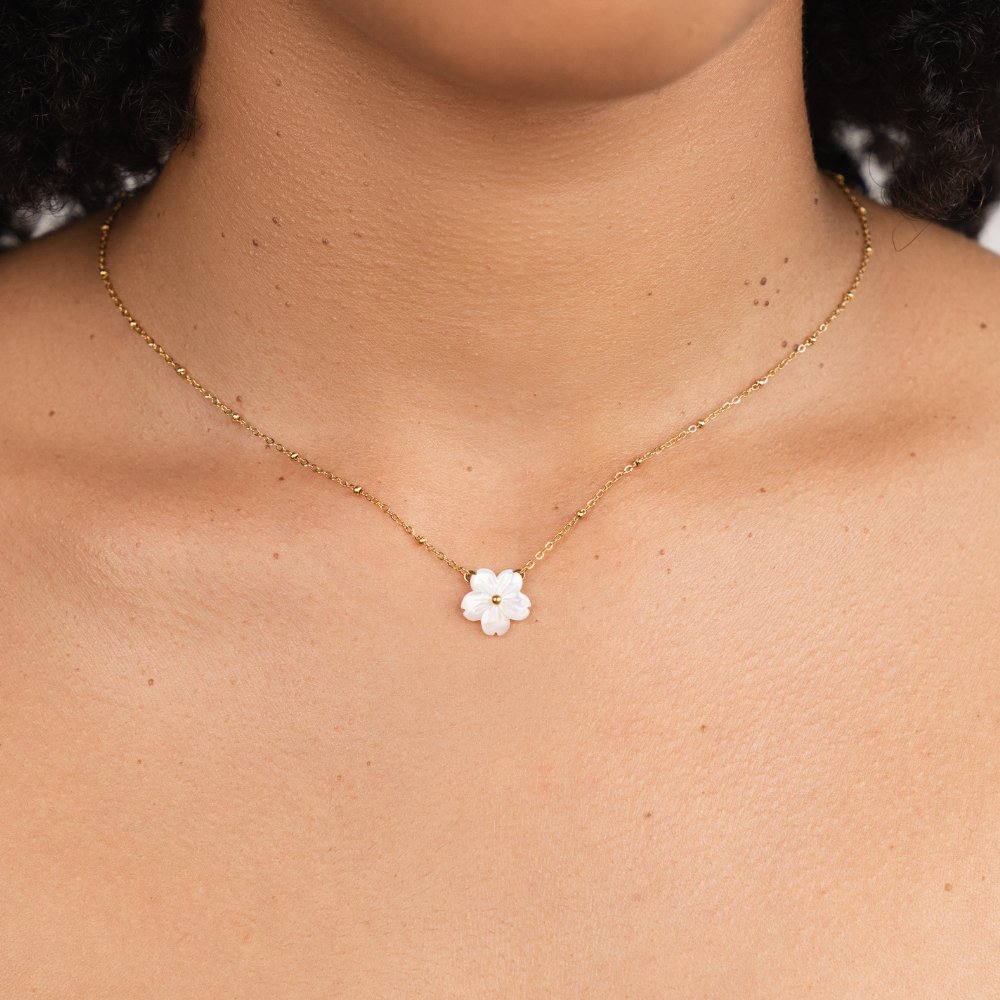 Witte Bloesem Bloem Ketting