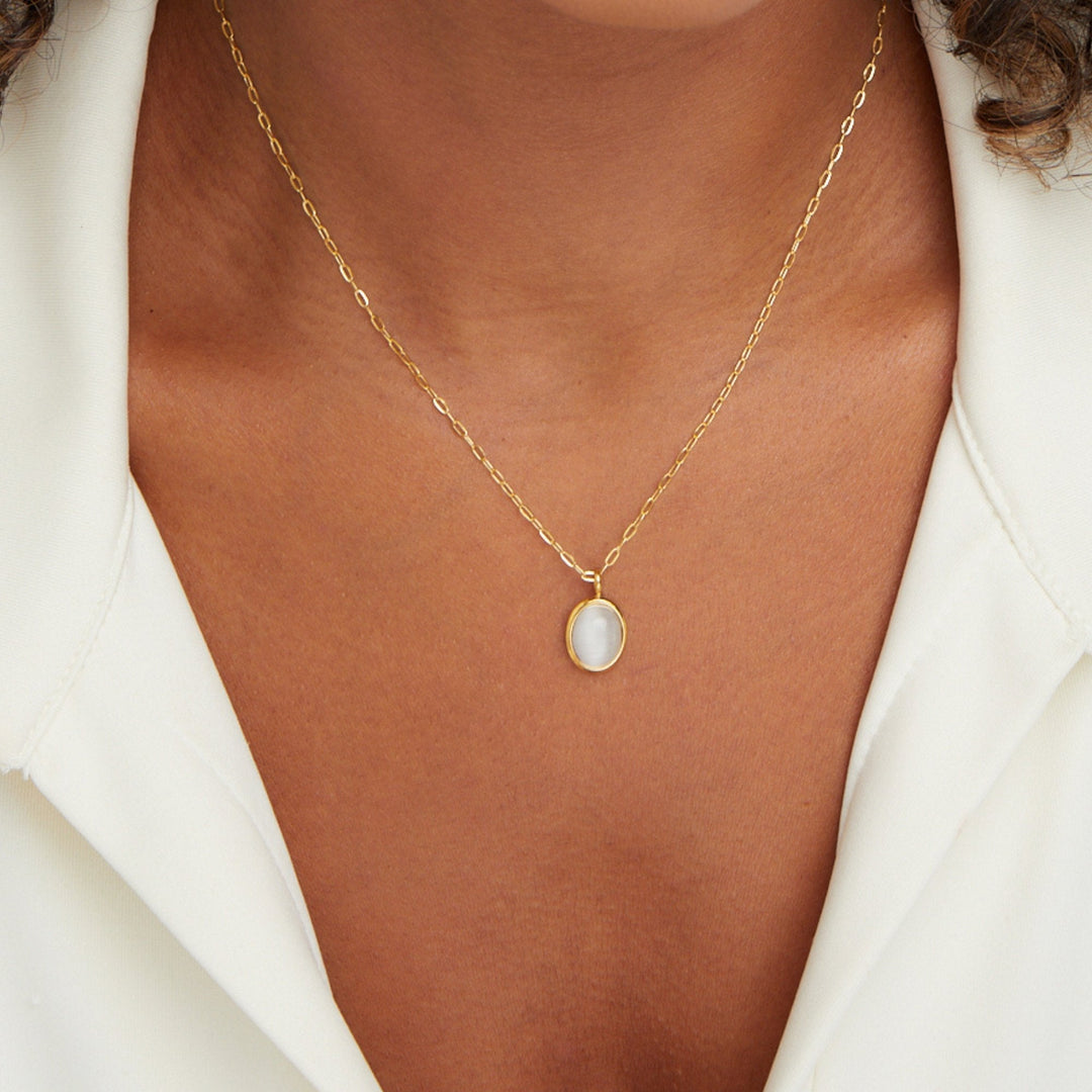 Witte Opal Halsketting
