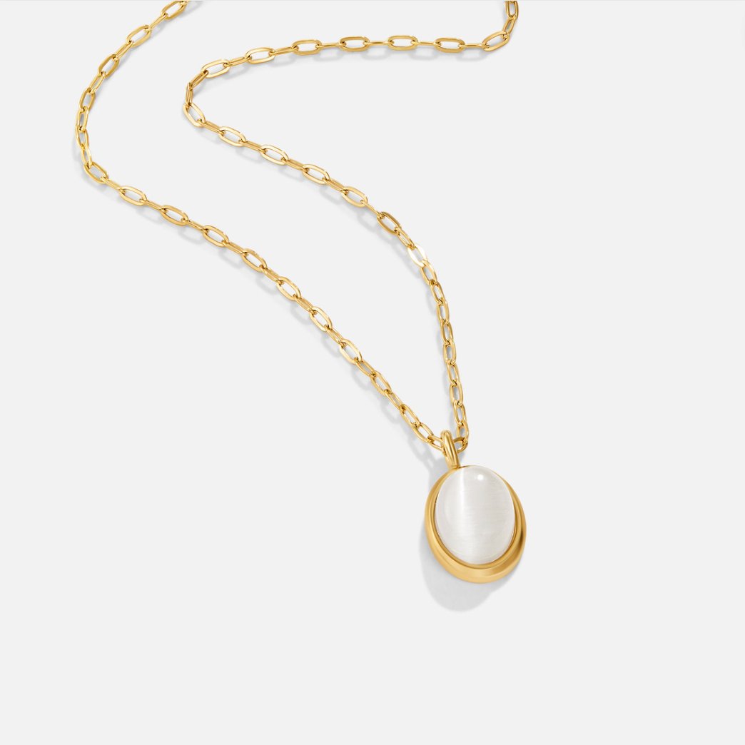 Witte Opal Halsketting