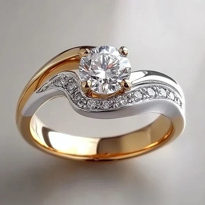 Elegante gouden ring met zirkonia