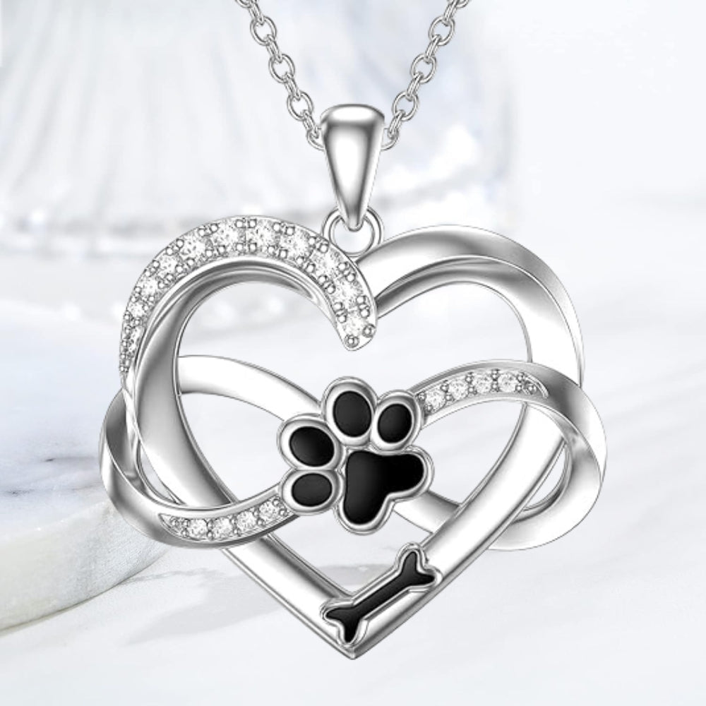 Infinity Hart & Poot Hanger in 925 Sterling Zilver met Zirconia