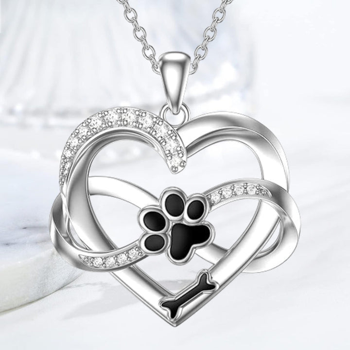 Infinity Hart & Poot Hanger in 925 Sterling Zilver met Zirconia